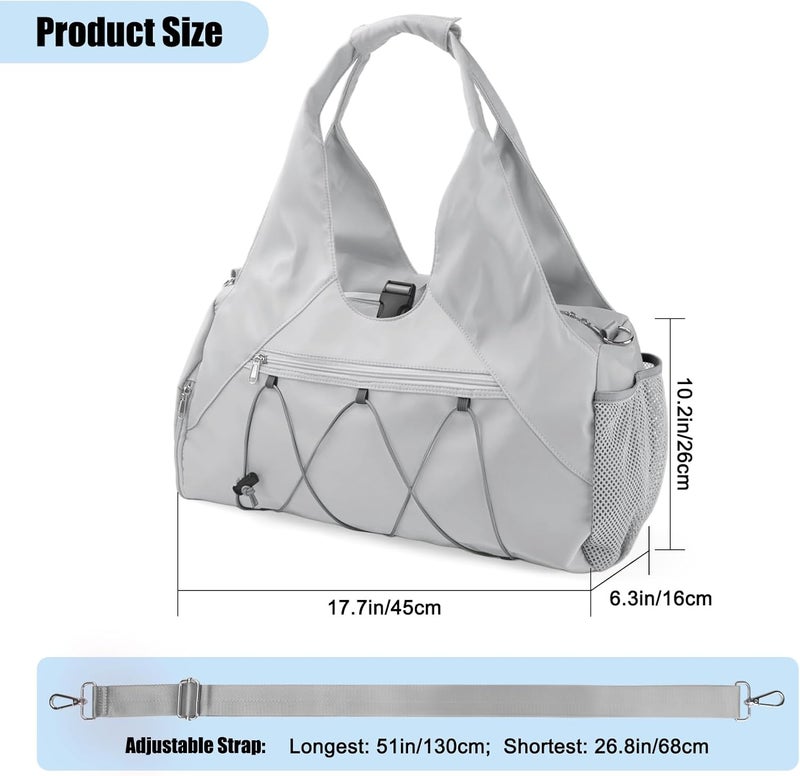 forestfish Gym Bag For Women With Yoga Mat Holder & Shoe Compartment & Wet Dry Storage Pocket & Adjustable Strap - Image 3